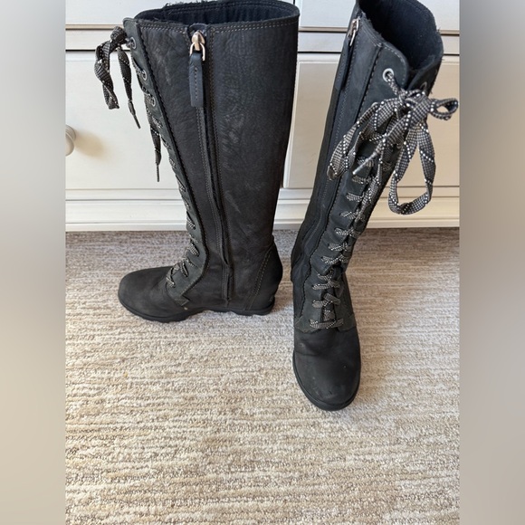 Sorel Black Lace-Up Moto Boots - Picture 3 of 4